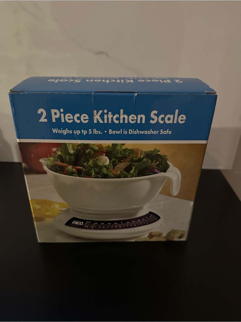 2-Piece White Kitchen Scale - Dishwasher Safe